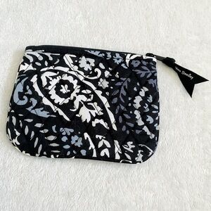 Vera Bradley paisley mini zip wallet black grey white one size
